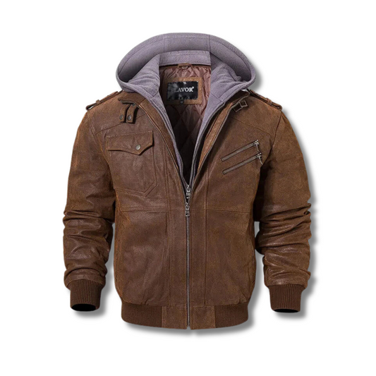 Mens Hooded Bomber Style Jacket