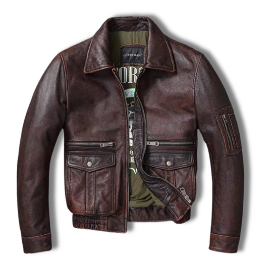 Mens Bomber Style Cowhide Jacket