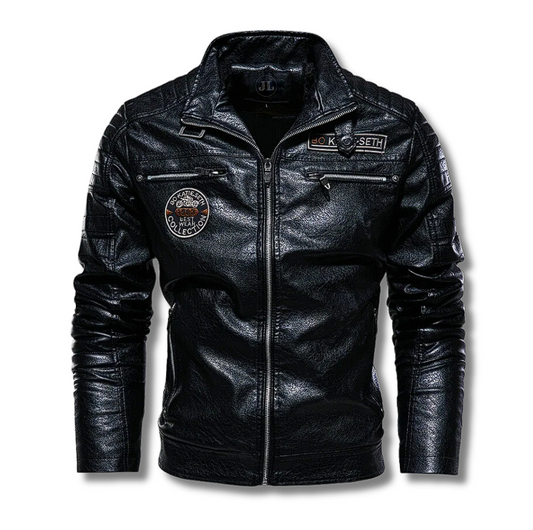 Mens Vegan Leather Café Racer Syle Jacket